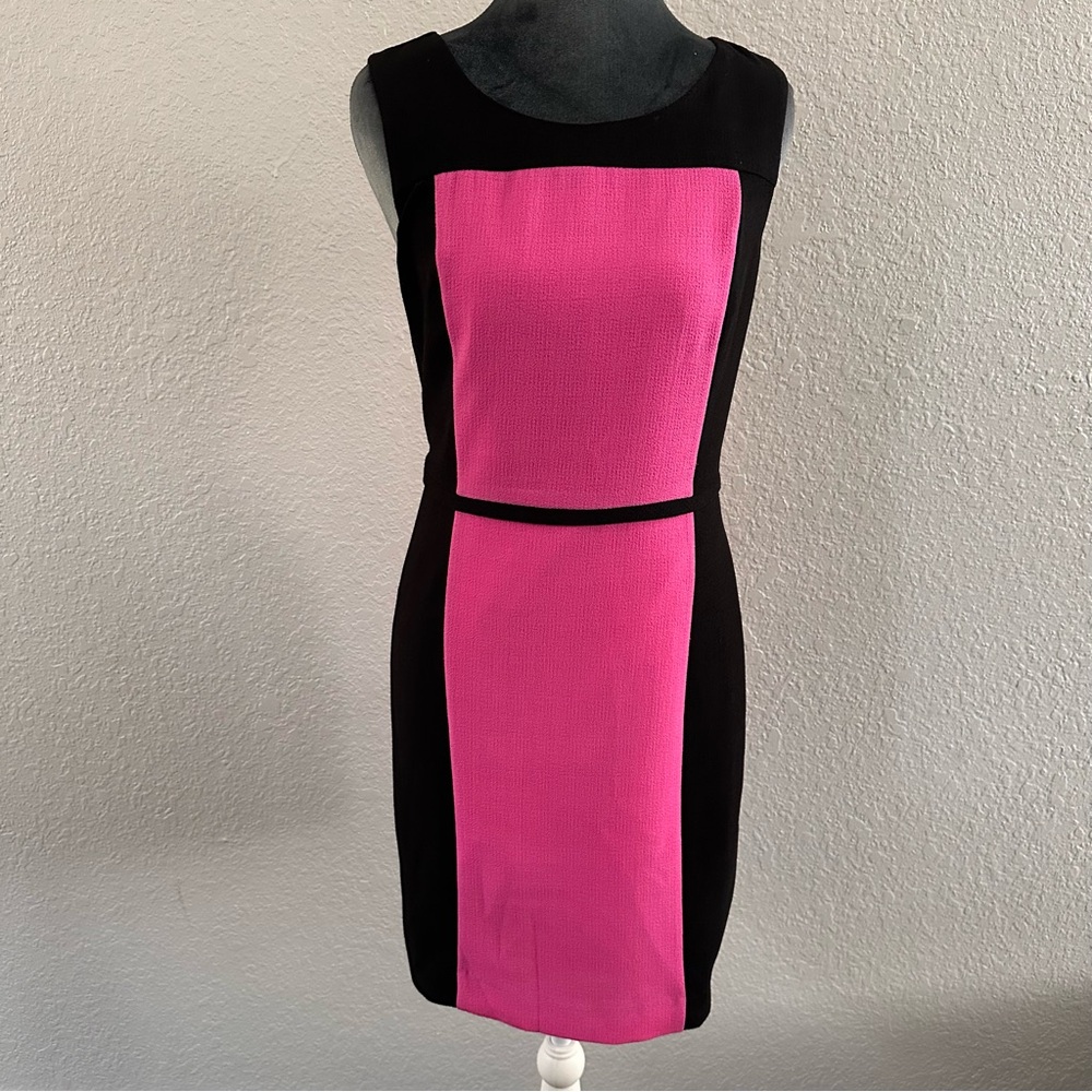 Banana Republic Pink & Black Crepe Sleeveless Dress – Size 0